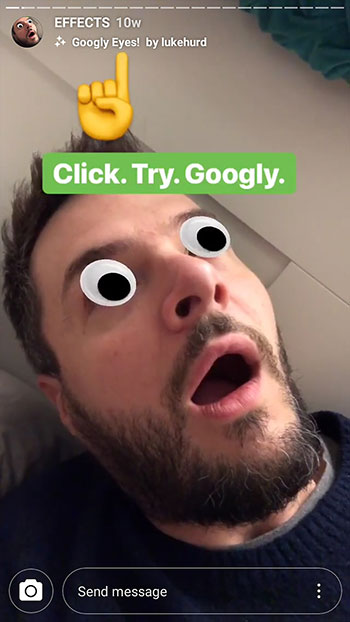 “如何向instagram添加新蒙版-圆眼睛”
