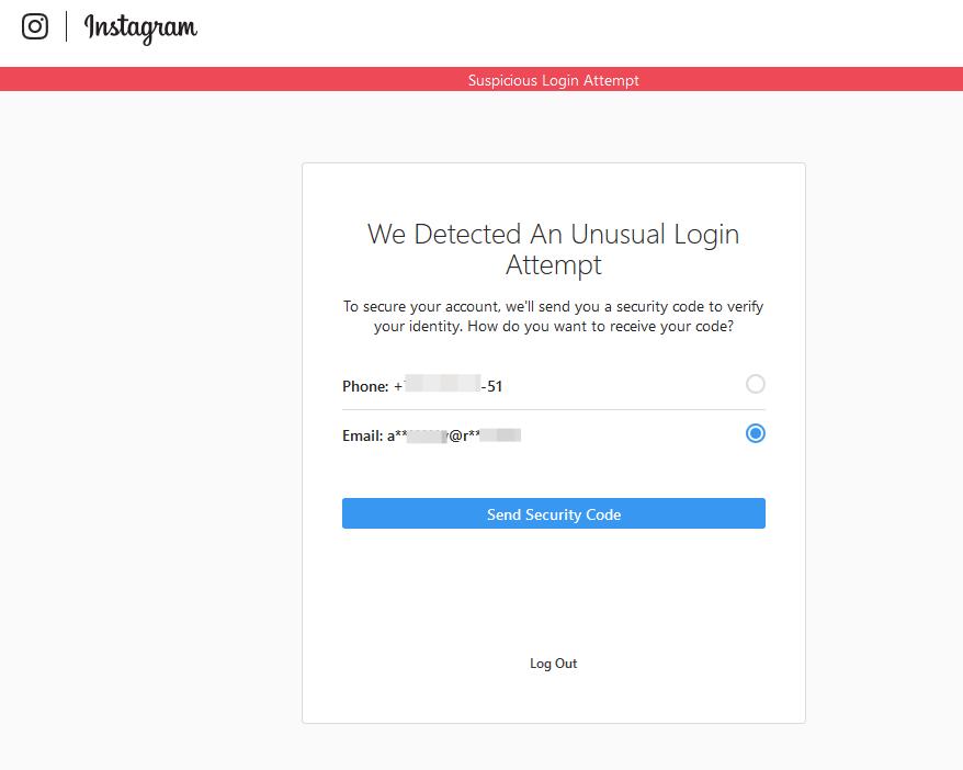 为什么我不能登录我的Instagram？  “我们检测到 异常的登录尝试”。